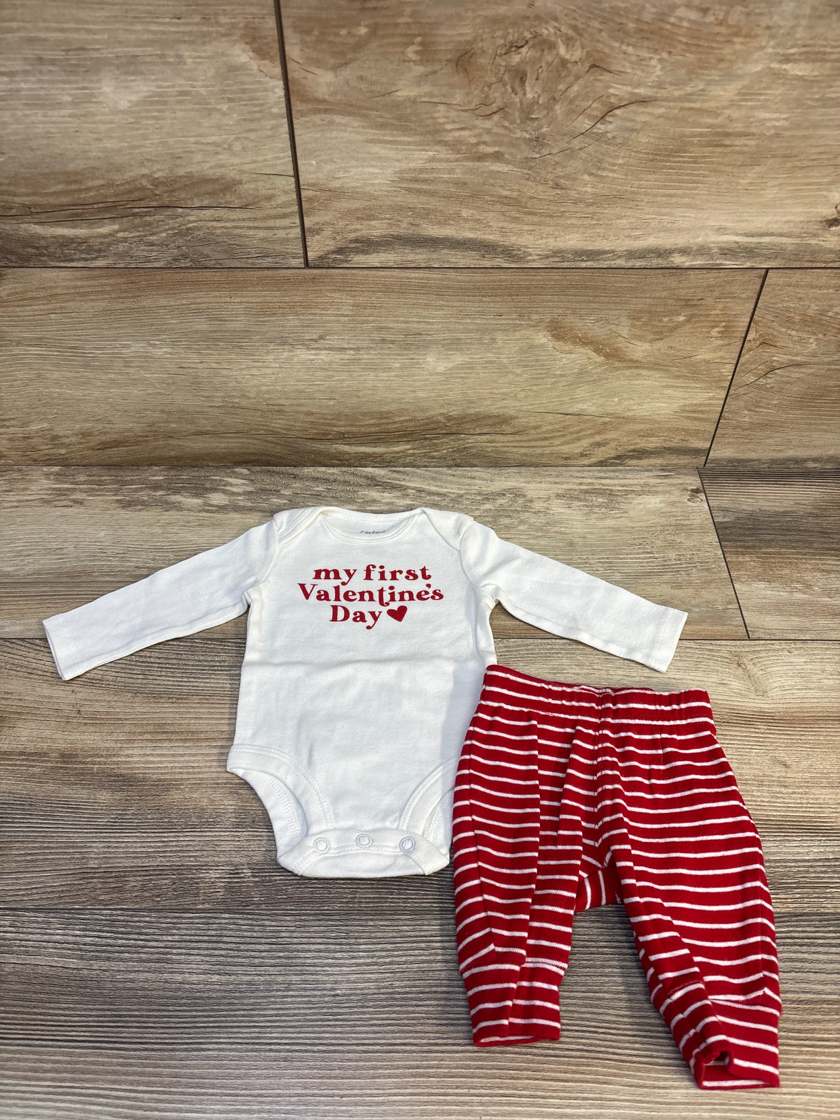 Carter's 2pc My First Valentines Day Bodysuit & Bottoms Set White sz Newborn