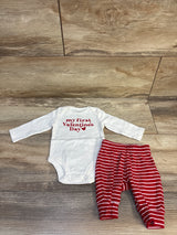 Carter's 2pc My First Valentines Day Bodysuit & Bottoms Set White sz Newborn