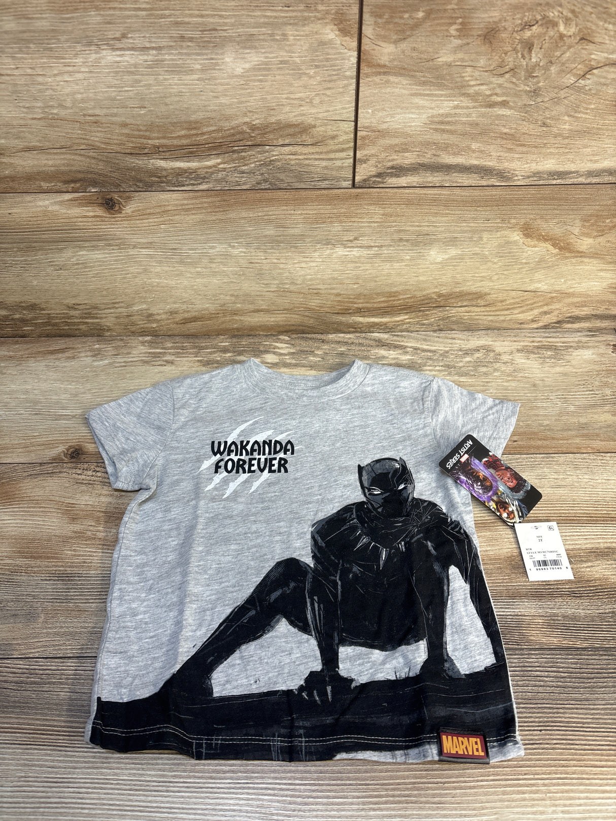 NEW Marvel Wakanda Forever Shirt Grey sz 2T