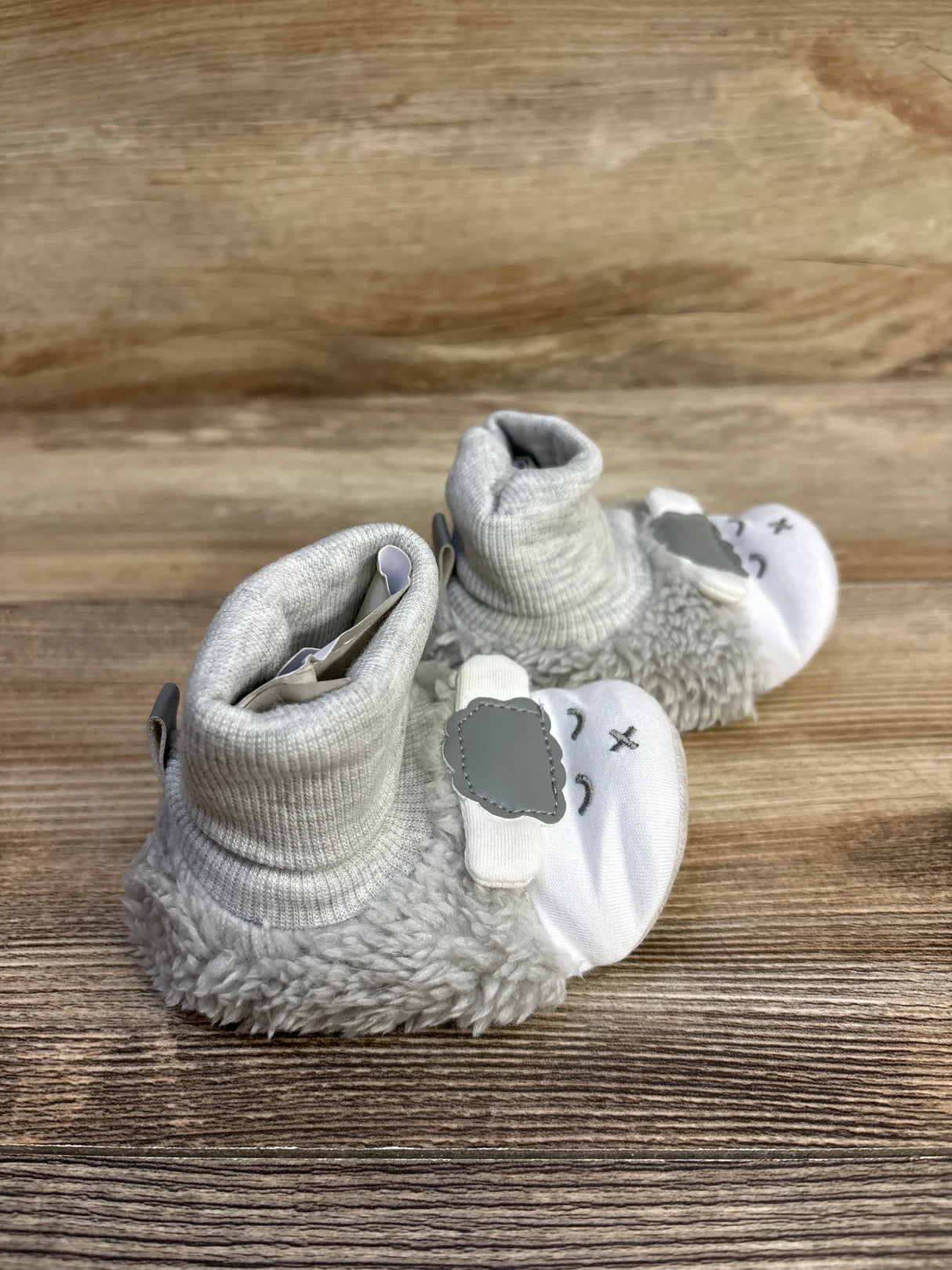 NEW Plush Lamb Non-Slip Crib Snow Booties, Gray sz 5c