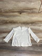 Baby Gap Ribbed Lettuce Trim Shirt White sz 6-12m - Me n Mommy To Be