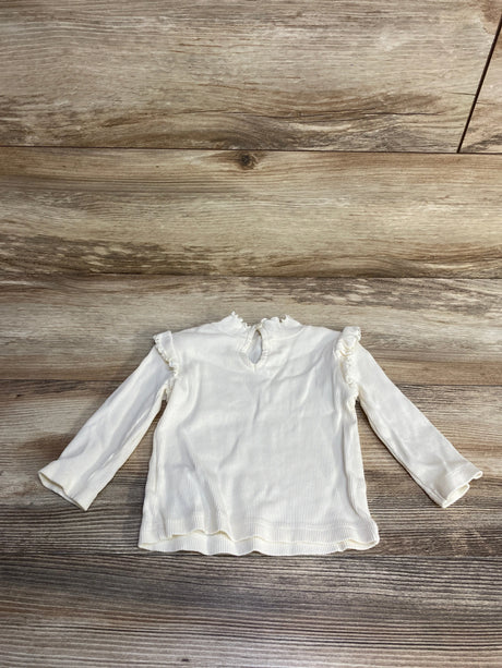 Baby Gap Ribbed Lettuce Trim Shirt White sz 6-12m - Me n Mommy To Be