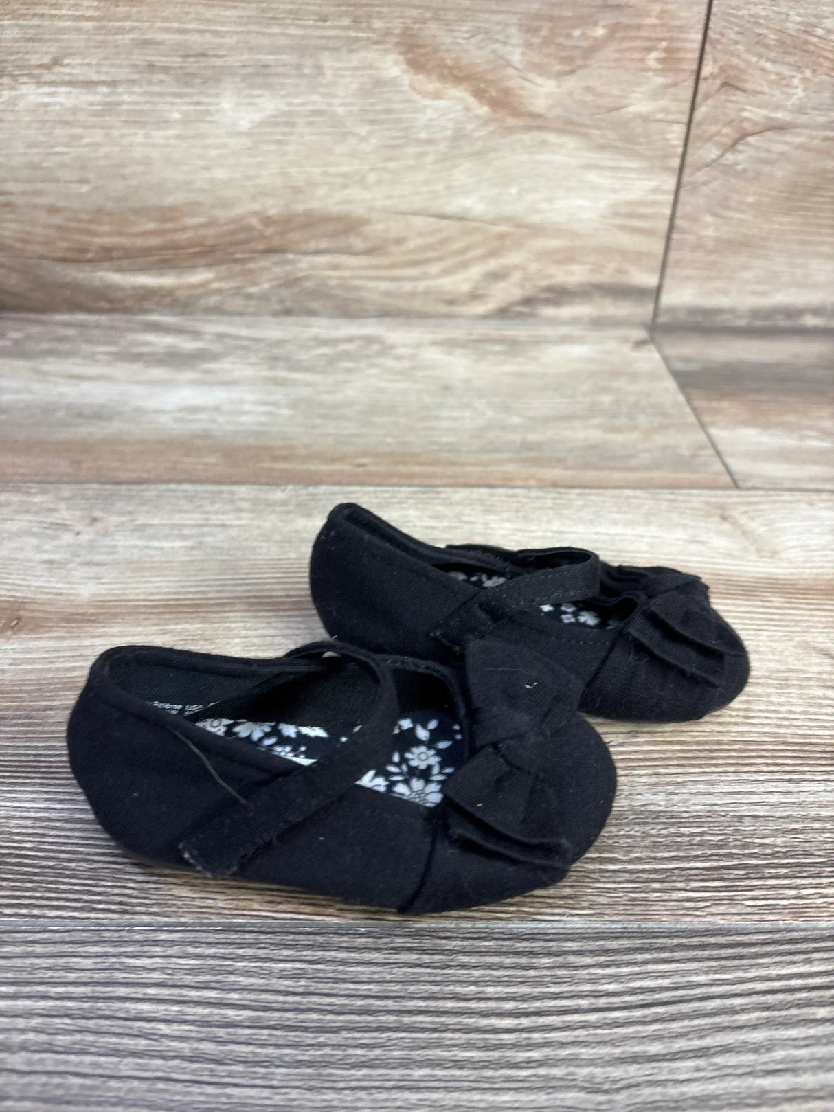 Teeny Toes Mary Jane Bow Flats Black sz 3c