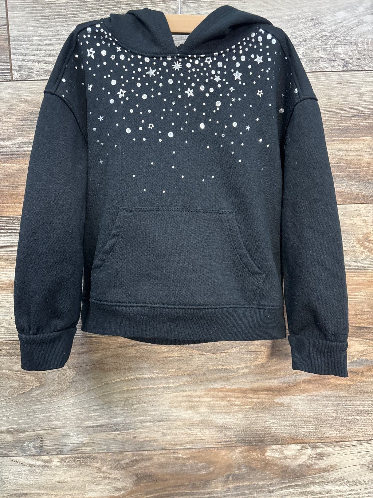 Cat & Jack Star Print Pull Over Hoodie Black sz 4-5T