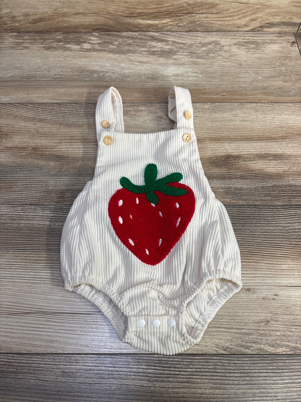 Strawberry Corduroy Bubble Romper Ivory sz 0/3m