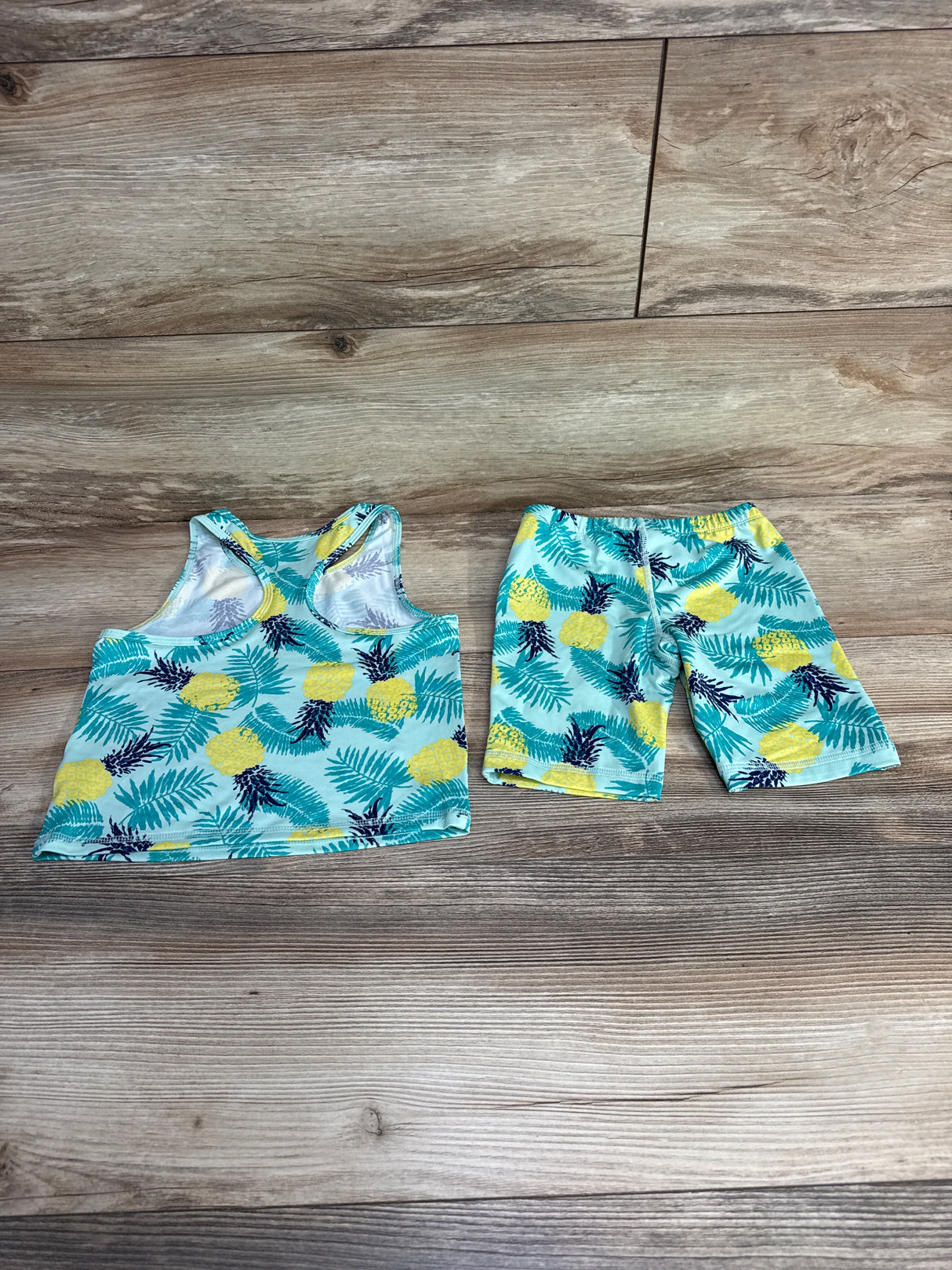 Cat & Jack 2pc Pineapple Print Swim Tank Top & Shorts Blue sz 4T