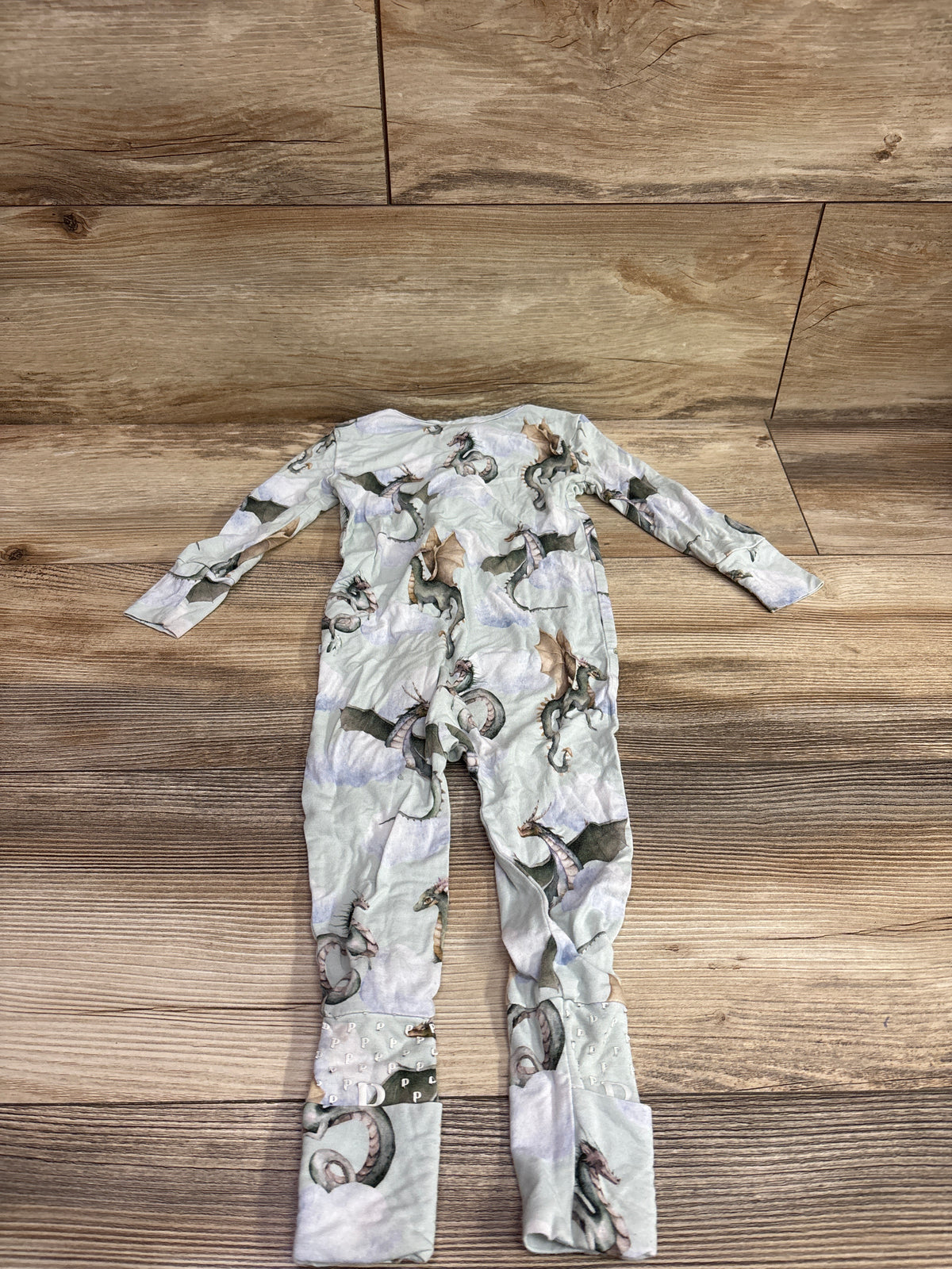 Posh P. Bamboo Dragon Convertible Footie Mint Green sz 9-12m