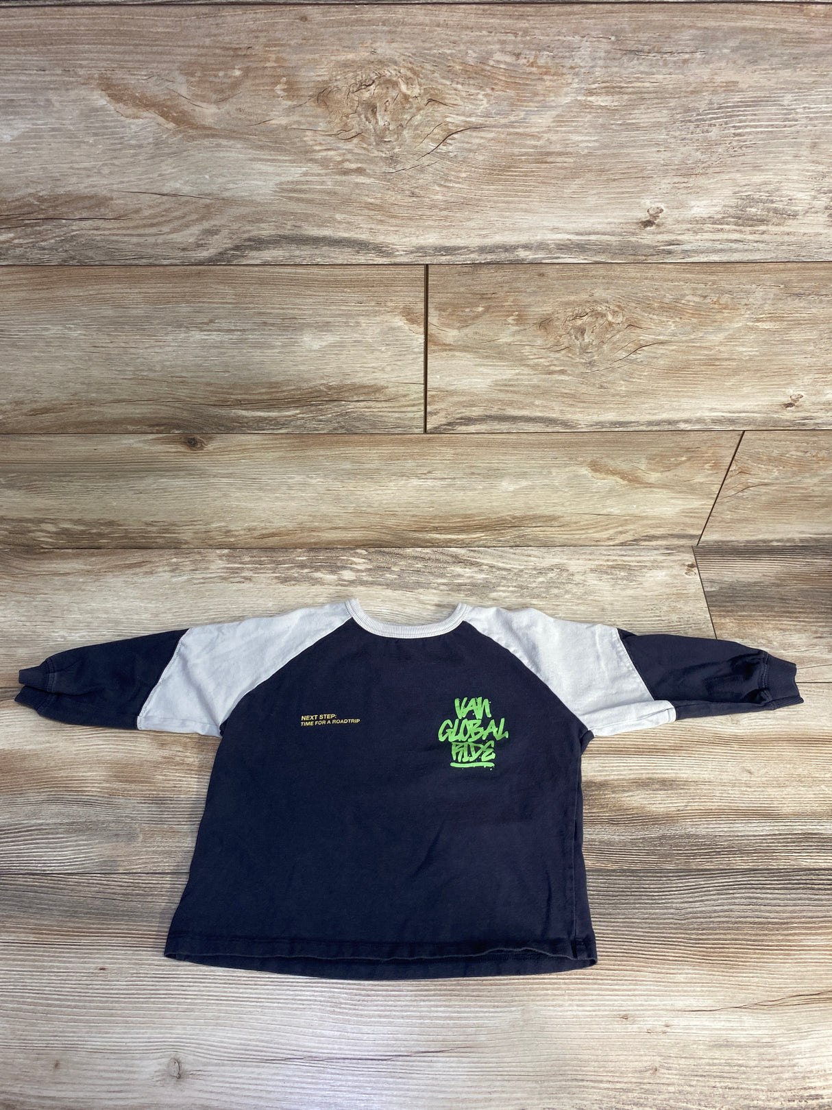 Zara Van Global Ride Raglan Shirt Grey sz 2-3T