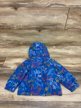 Cat & Jack Dinosaur Windbreaker Jacket Blue sz 12m