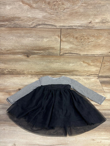 Carter's Cat Print Striped Dress Black sz 24m - Me n Mommy To Be
