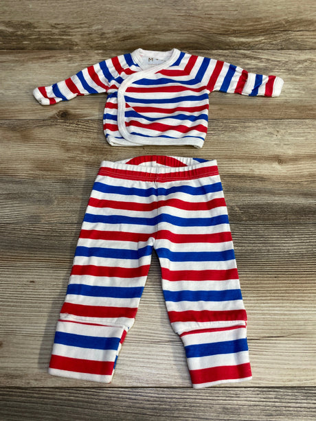M+A by Monica + Andy 2pc Kimono Striped Shirt & Pants White sz Newborn - Me n Mommy To Be