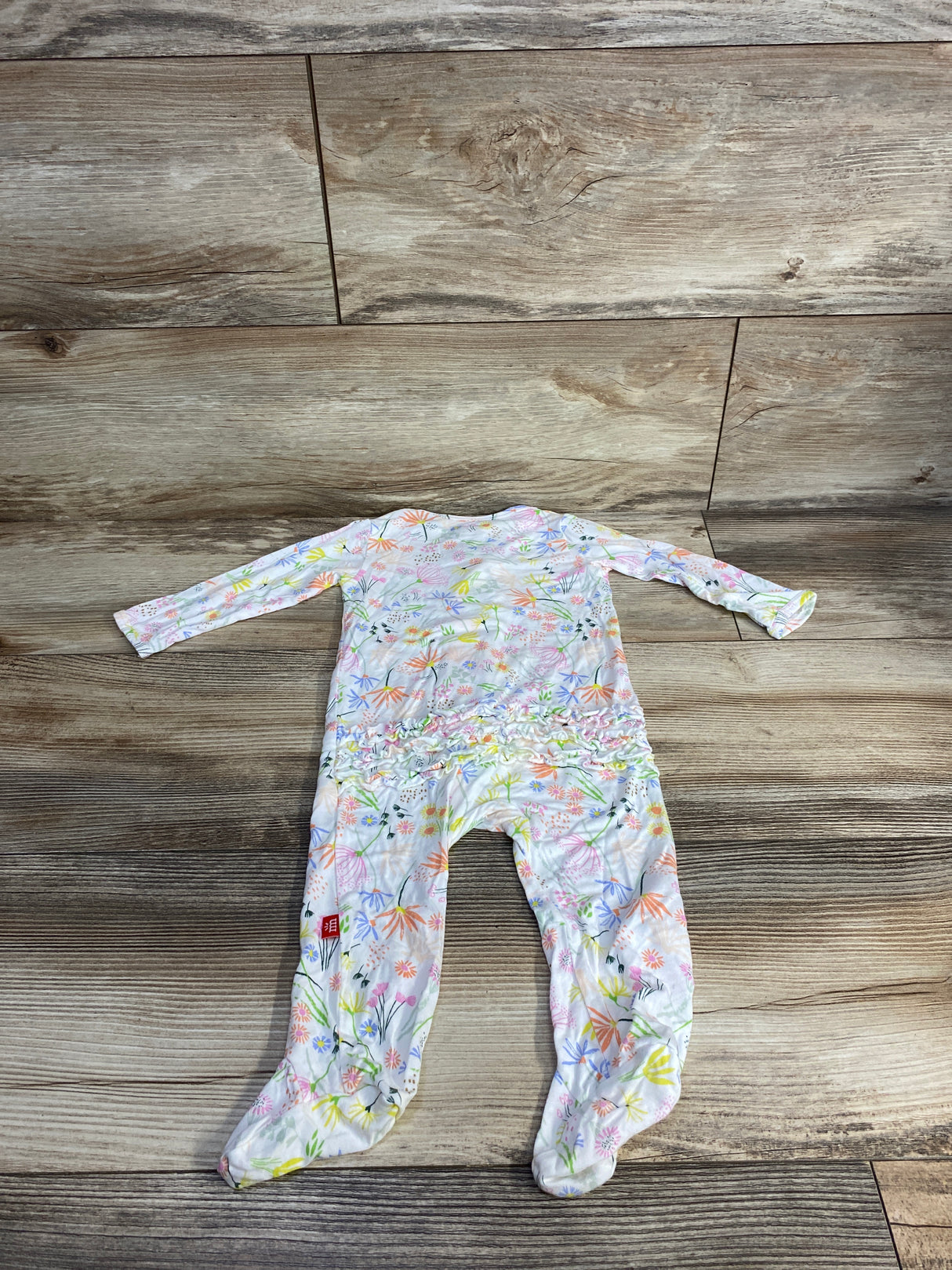 Magnetic Me Floral Footie White sz 3-6m