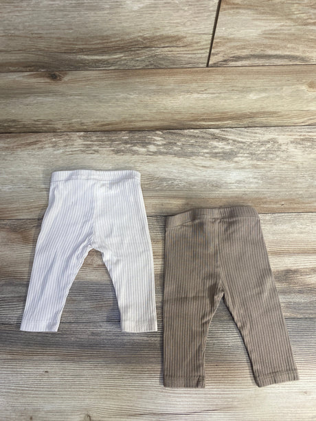 H&M 2pk Ribbed Leggings Taupe/Cream sz 3m - Me n Mommy To Be