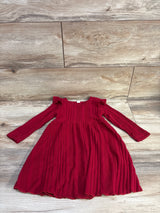 Trolimons Ribbed Long Sleeve Dress Red sz 3T