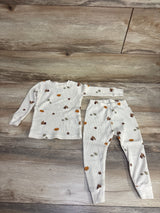 Carter's 2pc Waffle Knit Thanksgiving Pajama Set Beige sz 18m