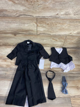 NEW 6pc Full Tuxedo Suit Set Black sz 0-6m