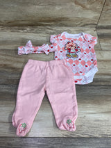 Strawberry Shortcake 3pc Bodysuit, Footed Pants, & Headband Set Pink sz 3m