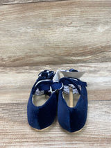 NEW Janie and Jack Dark Marine Velvet Bow Ballet Flat sz 5c