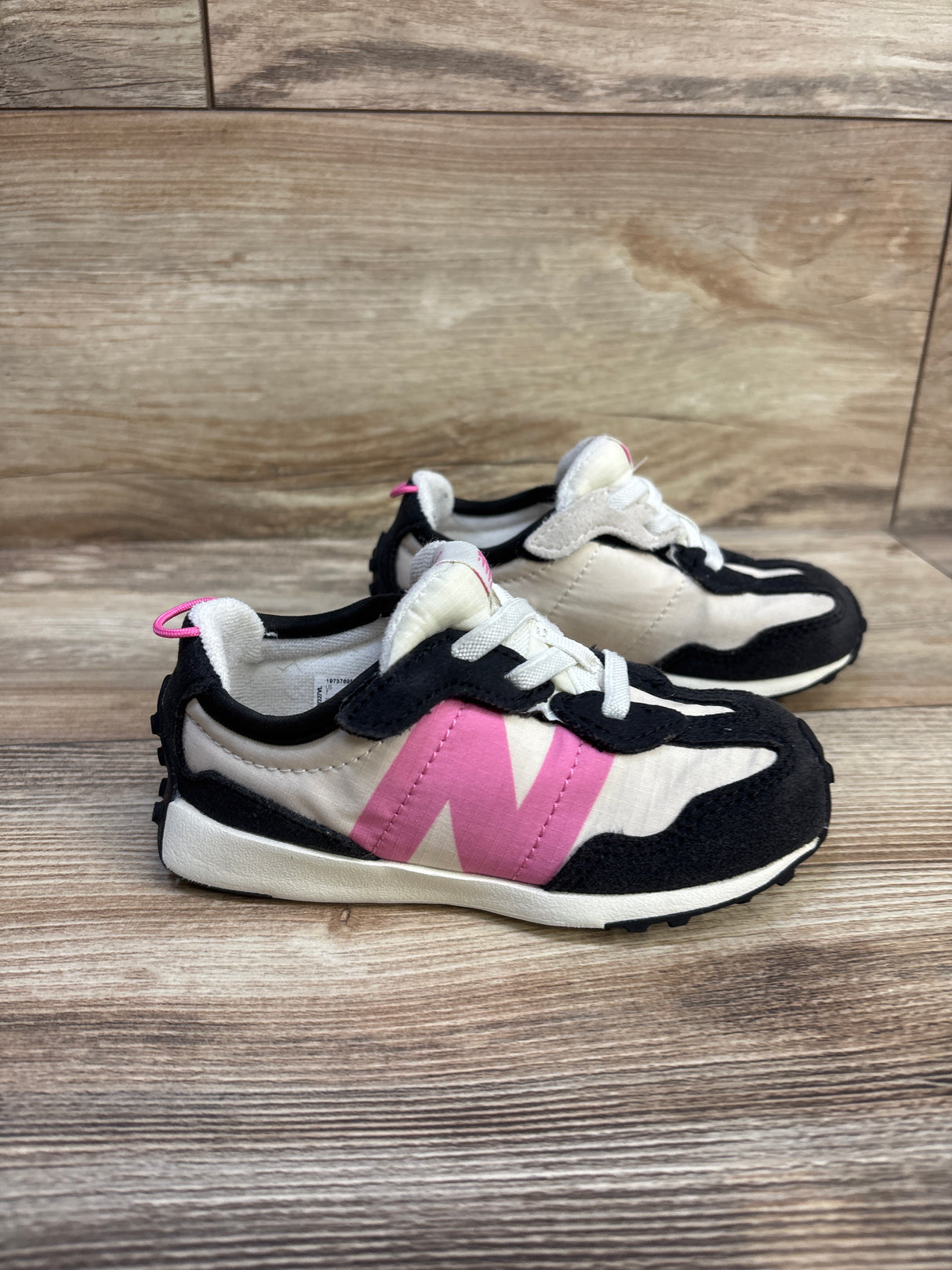 New Balance 327 Hook & Loop Sneakers Black/Pink sz 7c
