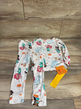 NEW Disney Princess 2pc Halloween Viscose Snug Fit Pajama Set White sz 4T