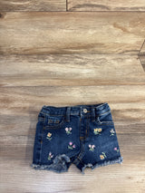 Jumping Beans Floral Embroidered Denim Shorts Blue sz 12m