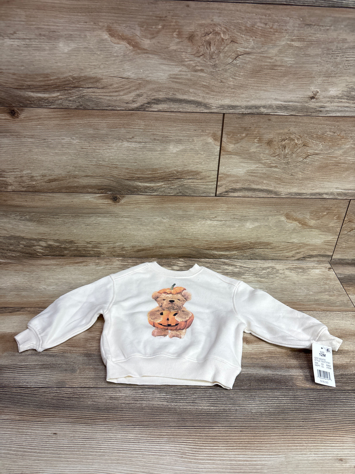 NEW Grayson Mini Pumpkin Bear Sweatshirt Ivory sz 12m
