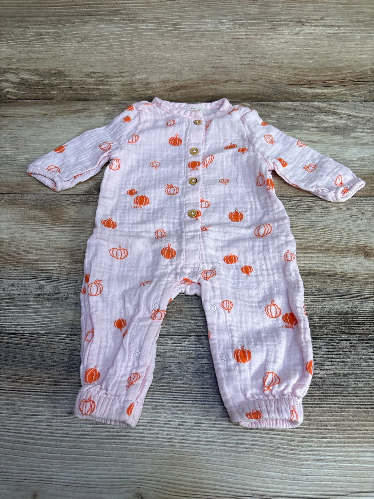 Cat & Jack Pumpkin Print Coverall Pink sz 0-3m - Me n Mommy To Be