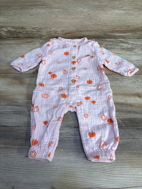 Cat & Jack Pumpkin Print Coverall Pink sz 0-3m - Me n Mommy To Be