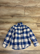 Children's Place Buffalo Plaid Button Up Shirt Blue sz 5T-6