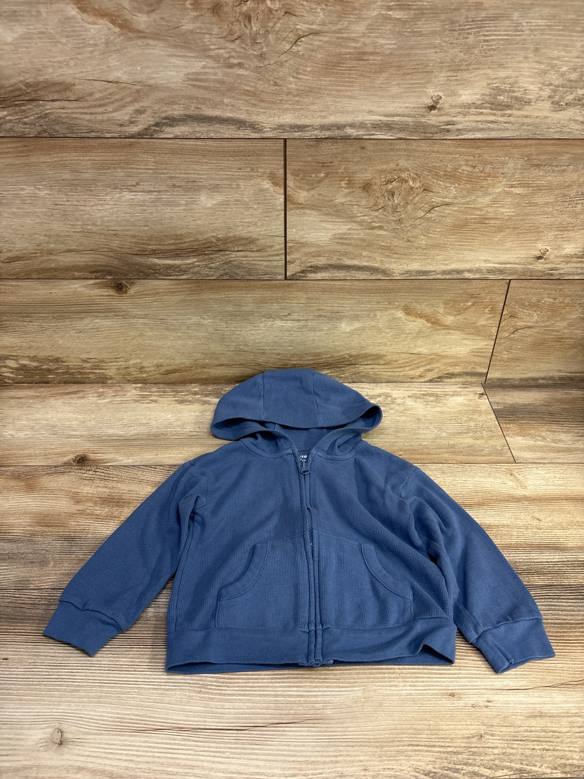 Child Of Mine Waffle Knit Zip Jacket Blue sz 2T