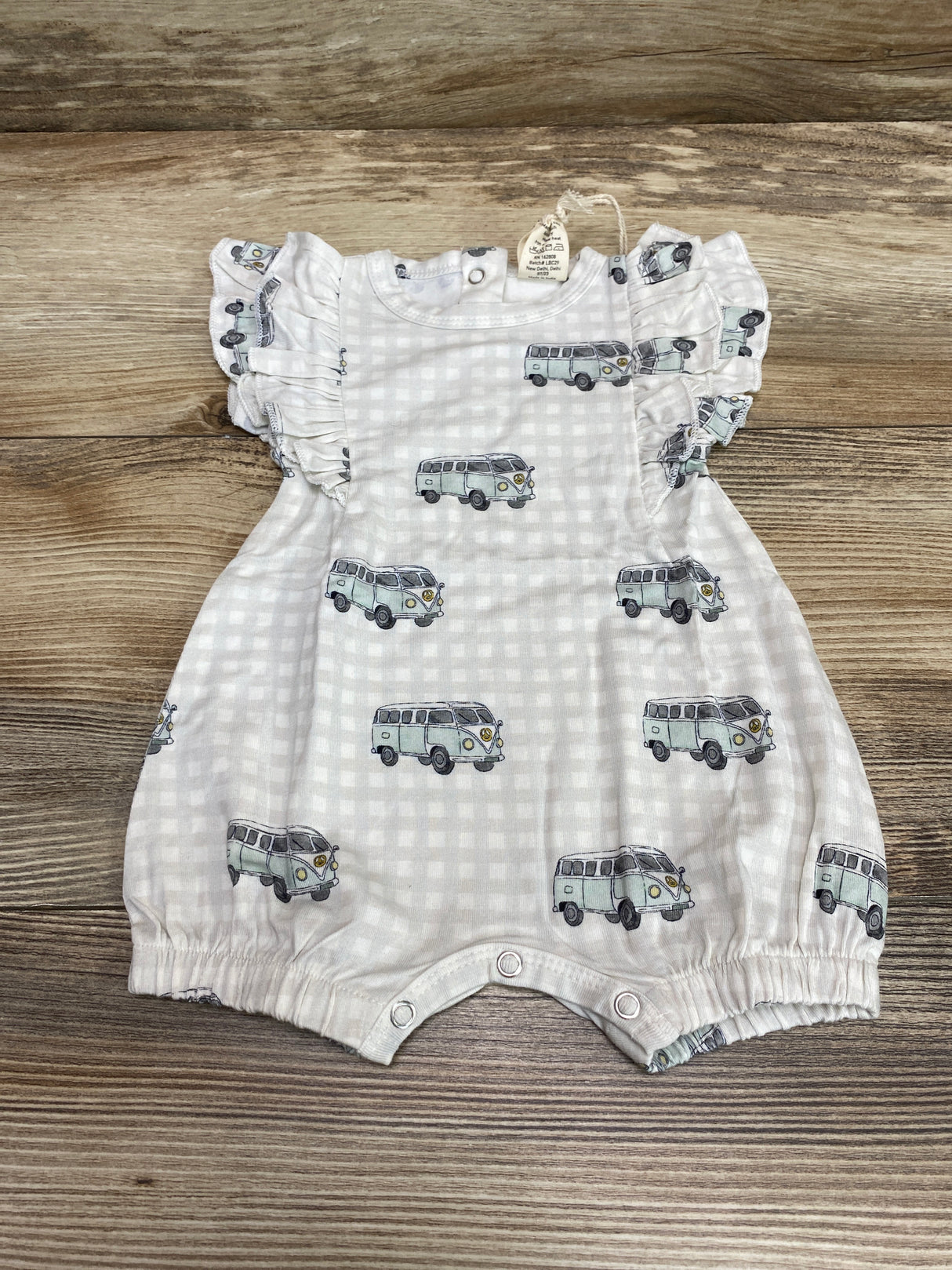 NEW Larkspur Double Ruffle Shortie Romper Grey sz 0-3m