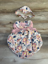 Tommy Bahama 2pc Bubble Romper & Bonnet Pink sz 3-6m