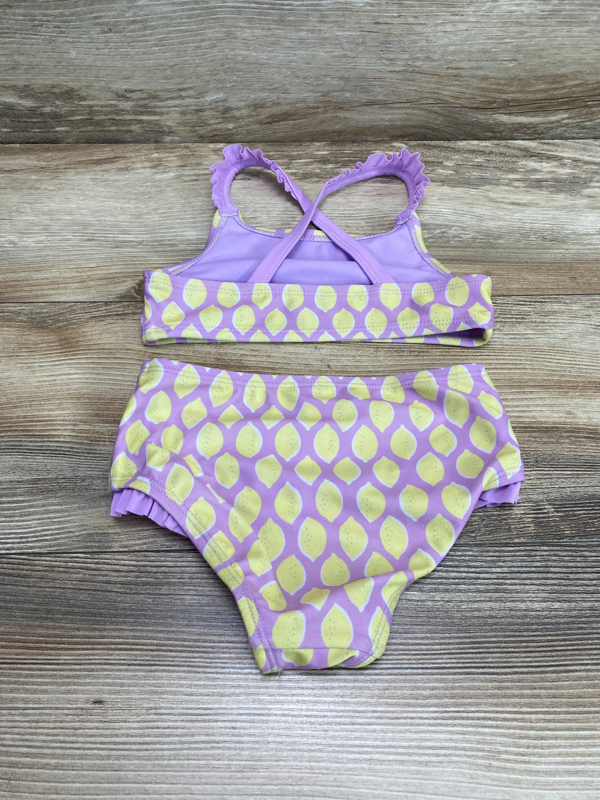 Cat & Jack 2pc Lemon Print Swimsuit Purple sz 4T