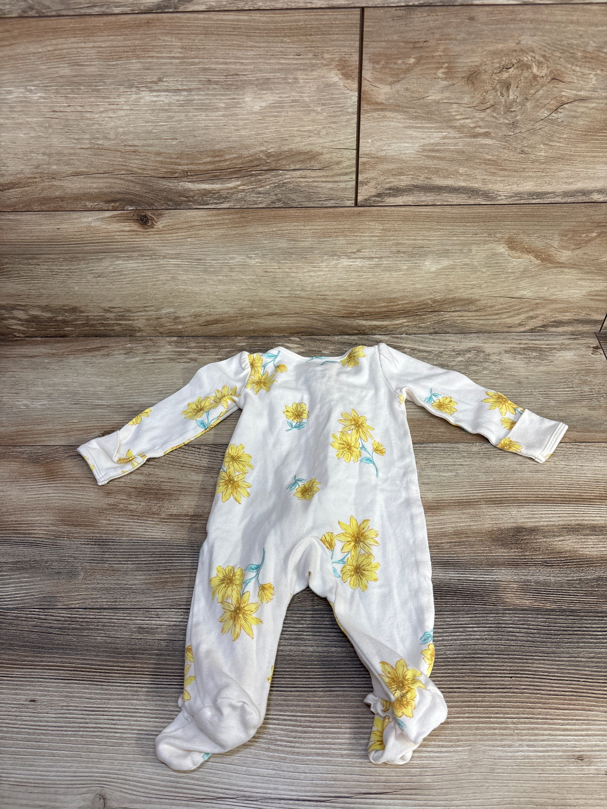 Carter's Floral Footed Coverall White sz 3m