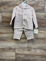NEW Little Planet Organic 2pc Floral Quilted Jacket & Pants Set White sz 9m