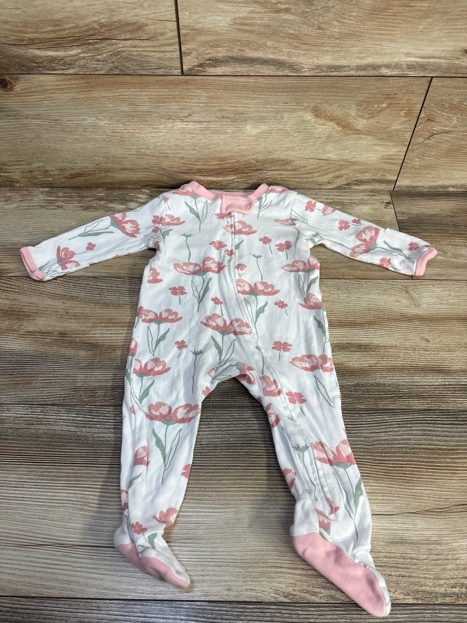 Honest Baby Floral Sleeper White sz 3-6m