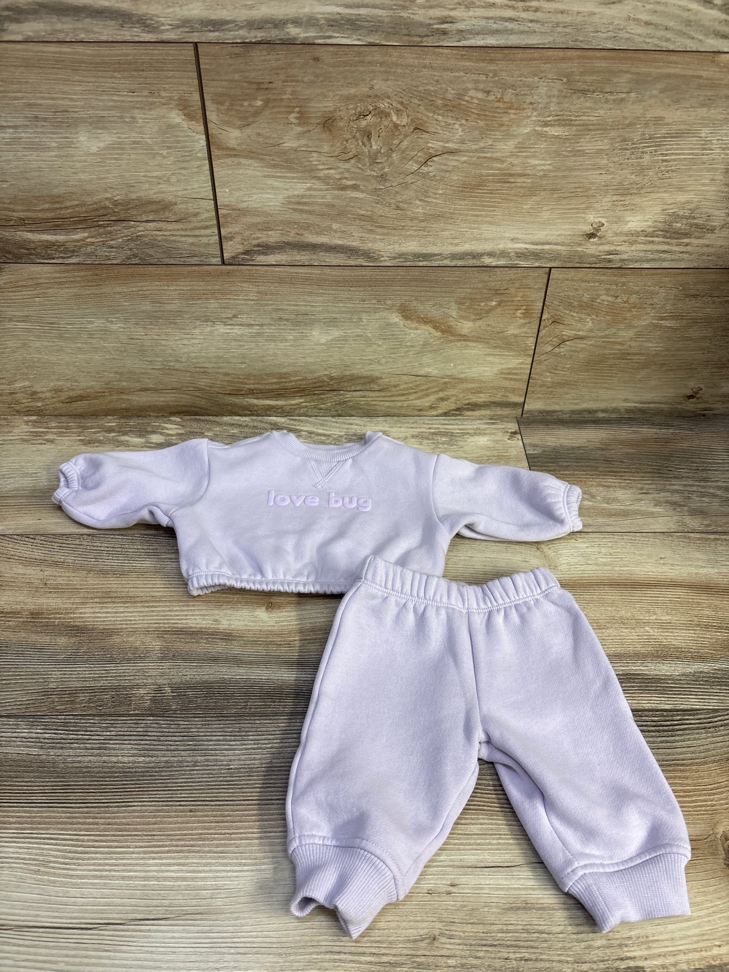 Cloud Island 2pc Love Bug Sweatshirt & Joggers Set Purple sz Newborn