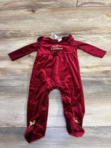 Baby Starters Velvet My First Christmas Coverall Burgundy sz 9m