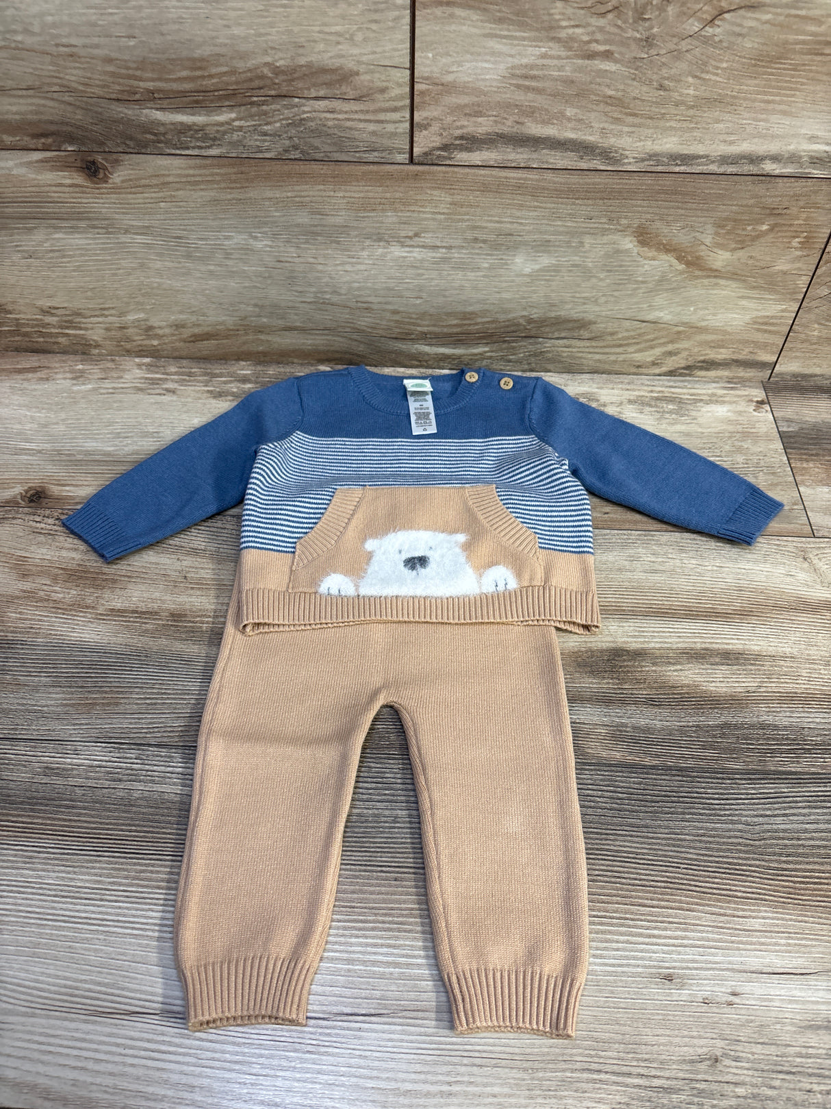 Little Me 2pc Knit Sweater & Pants Set Blue sz 6m