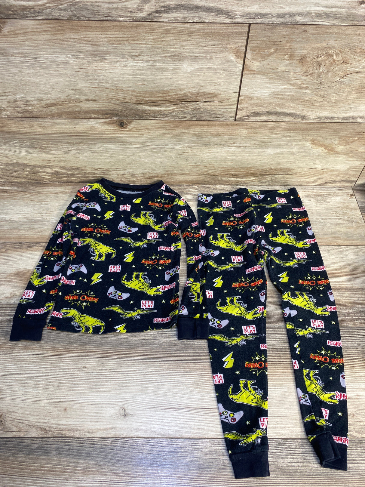Member's Mark Dinosaur Print 2pc Pajama Set Black sz 5T