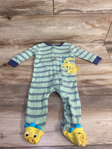 Koala Baby Striped Dinosaur Print Sleeper Mint sz 9m
