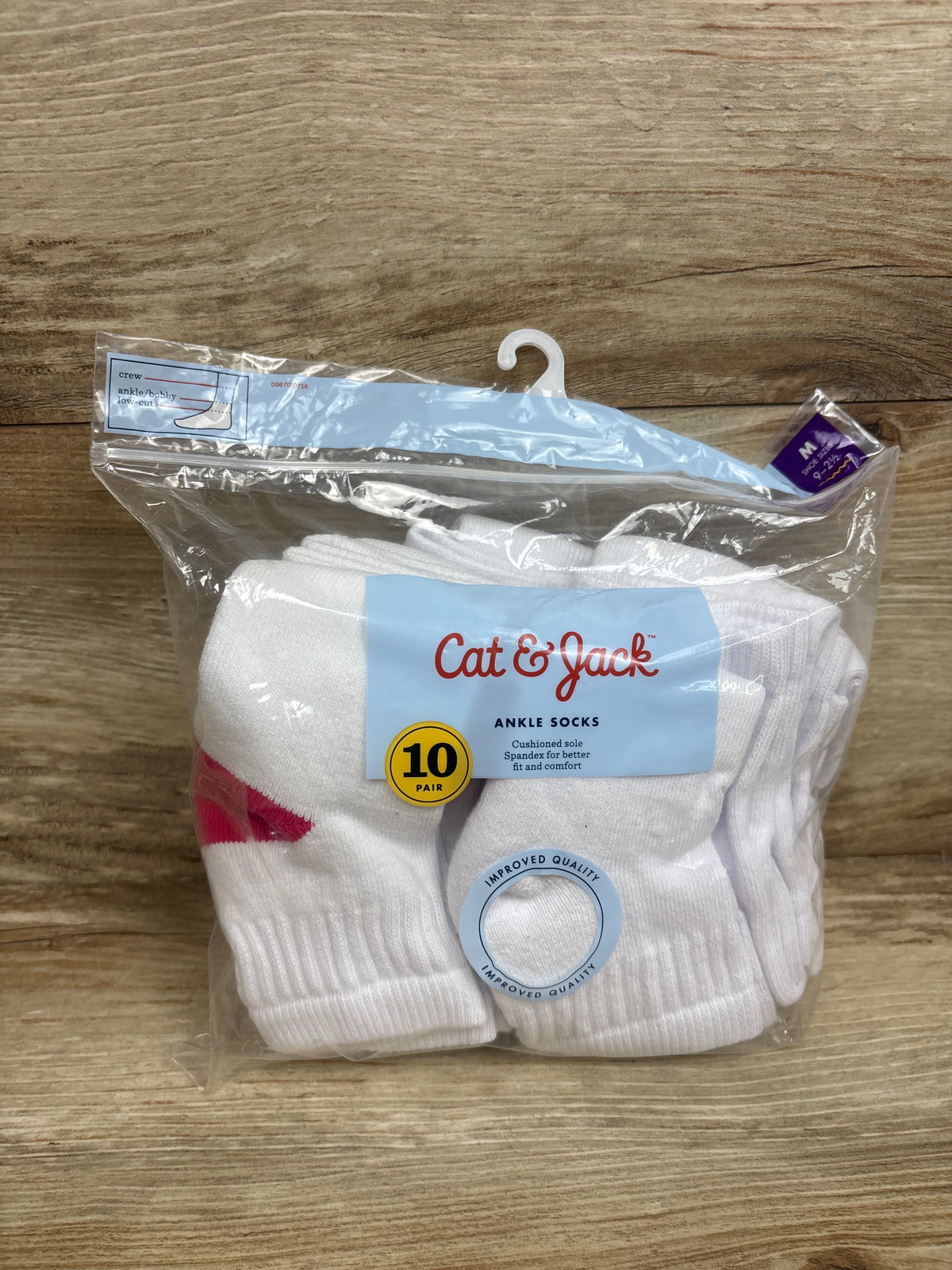 NEW Cat & Jack 10pk Ankle Socks sz Medium 9c-2.5Y