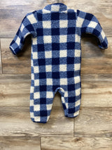 Carter's Plaid Sherpa Coverall Blue sz 6m