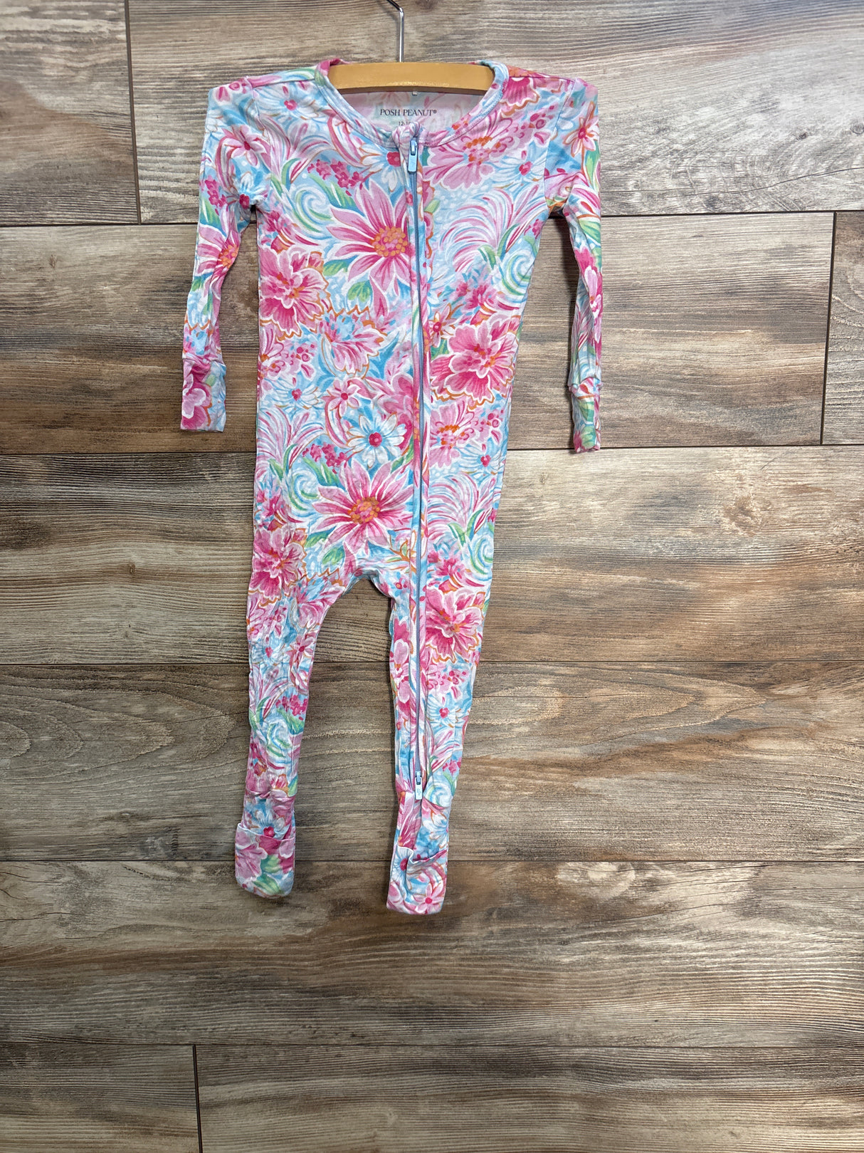 Posh P. Floral Footie Pink sz 12-18m