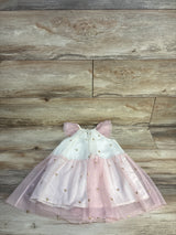 H&M Tulle Metallic Heart Print Dress Pink sz 18m