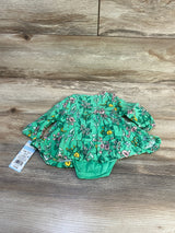 NEW Cat & Jack Floral Henley Dress & Bloomers Green sz 0-3m