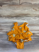 Carter's 1pc Floral Ruffle Swim Suit Orange sz 6m