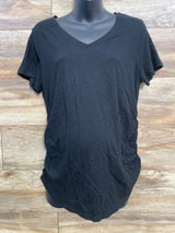 Isabel Maternity V-Neck Ruched Shirt Black sz XL