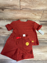 NEW Cat & Jack 2pc Terry Cloth Shirt & Shorts Set Rust sz 3T