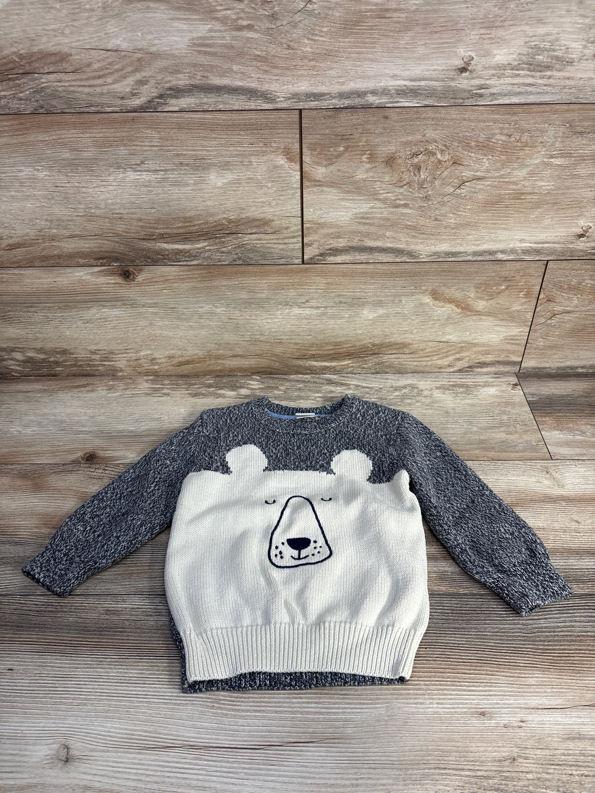 Gymboree Knit Polar Bear Sweater Grey sz 18-24m